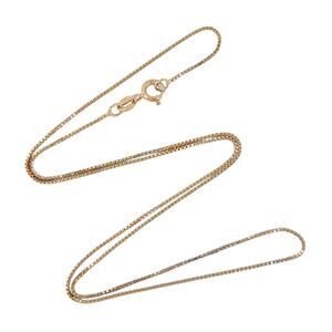 Estate Italy Gold-Tone Sterling Silver 925 0.9mm Box Link Chain Necklace 18"